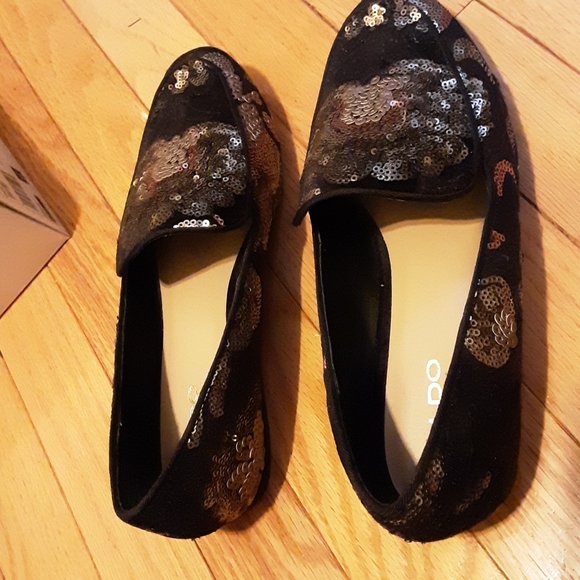Aldo Karyne Loafers Black and Rose Gold Size 8 - Picture 4 of 6
